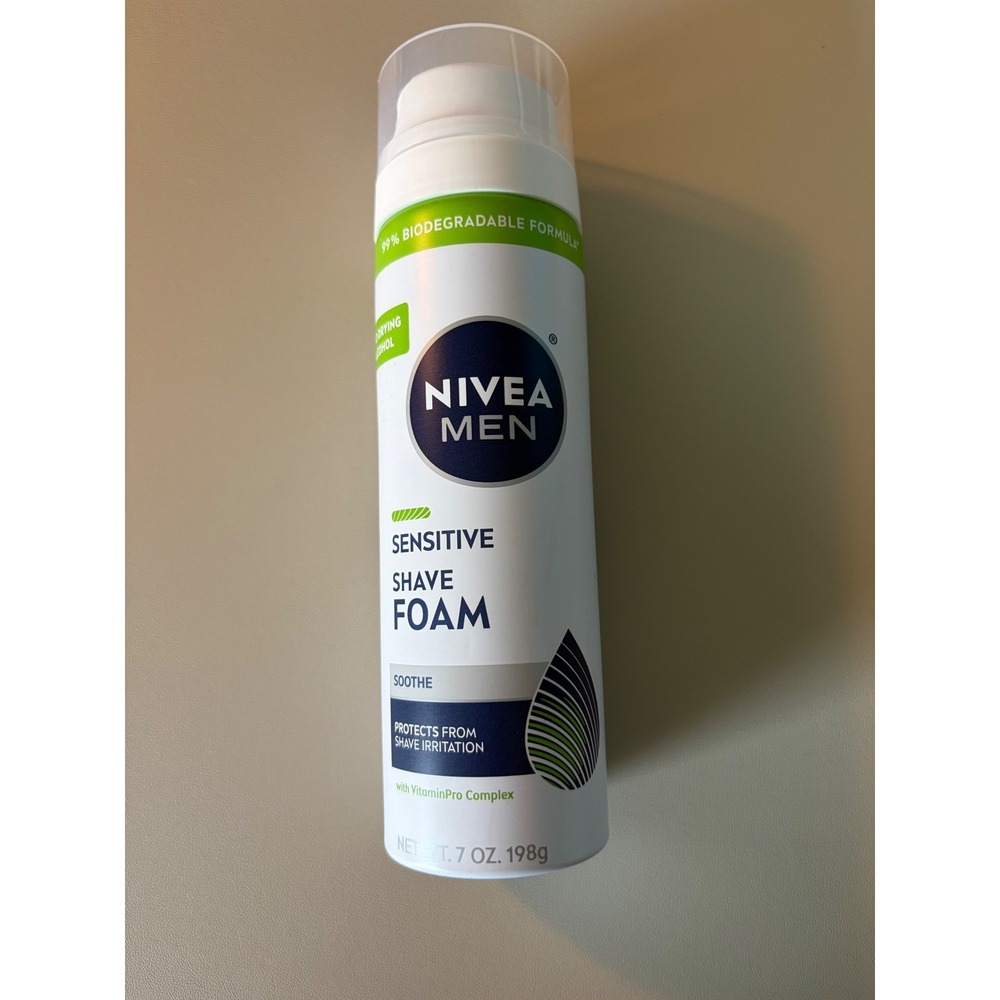 Nivea Men Sensitive Shave Foam 7oz VitaminPro Complex Alcohol Free Made in Italy